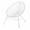 Fauteuil de jardin enfant en résine et métal blancs